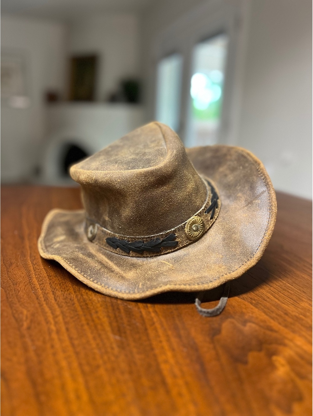 Sidewinder Australian Style Brown Leather Cowboy Hat Size S